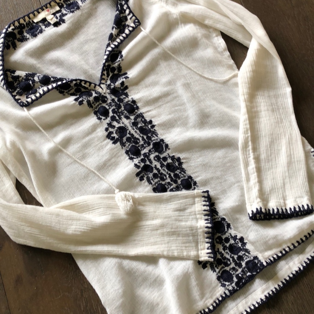 Joie floral embroidered linen top - Picture 3 of 4